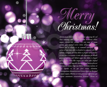 Royalty Free Clipart Image of a Background With a Christmas Ornament
