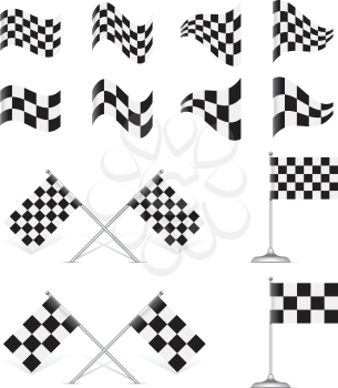 Royalty Free Clipart Image of a Set of Racing Flags