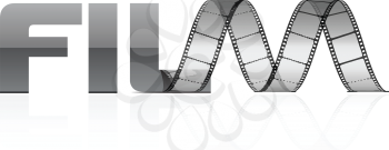 Royalty Free Clipart Image of the Word Film With a Film Strip