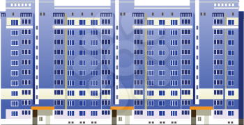 Royalty Free Clipart Image of Urban Buildings