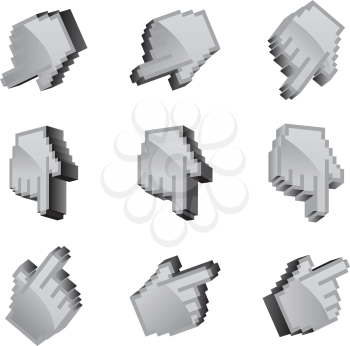 Royalty Free Clipart Image of Pointing Hands