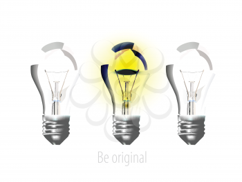 Royalty Free Clipart Image of Lights and the Words Be Original