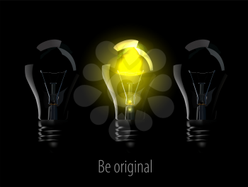 Royalty Free Clipart Image of Lights and the Words Be Original