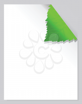 Royalty Free Clipart Image of a Page With a Leaf Corner