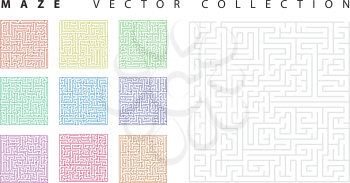 Royalty Free Clipart Image of a Set of Mazes