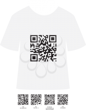 Royalty Free Clipart Image of a T-Shirt With Designs