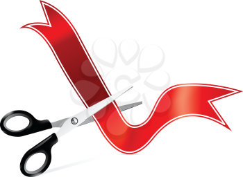 Royalty Free Clipart Image of Ribbon Cutting