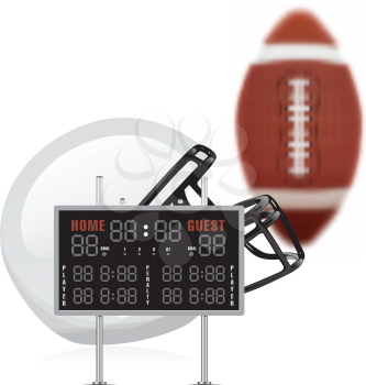 Royalty Free Clipart Image of a Football and a Scoreboard