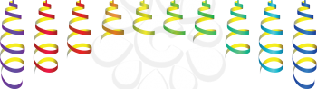 Royalty Free Clipart Image of Coloured Streamers