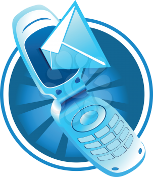 Royalty Free Clipart Image of a Cellphone and Envelope