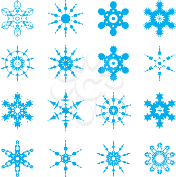Royalty Free Clipart Image of a Snowflake Set