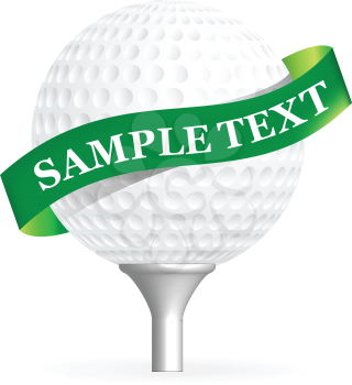 Royalty Free Clipart Image of a Golf Ball With a Band for Text