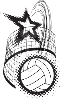 volleyball sport design element. Vector illustration on white