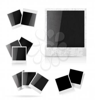 Polaroid photo frame set on white background