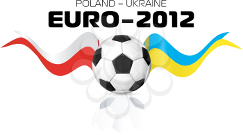2012 Football Poland Ukraine flag symbol with soccer ball.