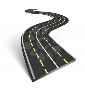 Royalty Free Clipart Image of an Asphalt Road