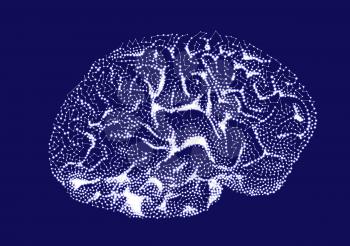 Brain impulses. Thinking prosess vector illustration