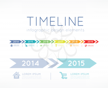 Timeline element vector infographic on light grey background