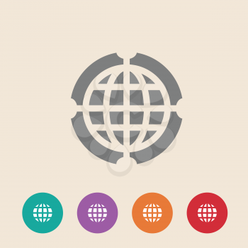 Globe Icon vector illustration. Flat design style