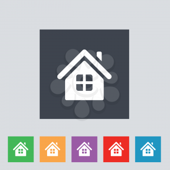 Vector Home Icon in flat style onbackground