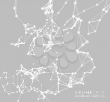 Abstract network connection. Vector technology background on grey