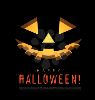 Halloween background with pumpkins lantern. Vector illustration