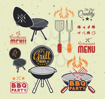 Barbecue grill vector illustration on light background