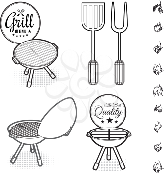 Barbecue grill vector illustration on white background