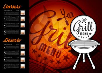 Design BBQ menu. Vector illustration can be used as a template