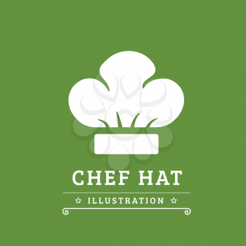 Chef hat vector illustration on green background