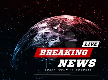 Live Breaking News Can be used as design for television news or Internet media. Vector illustration