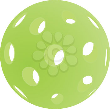 Green pickleball vector illustration isolated on white background