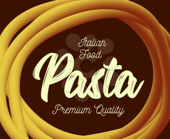 Pasta. Traditional dish of Italian cuisine. Vector illustration.
