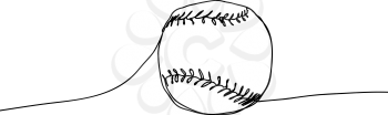 Baseball ball vector illustration on a white background. Continuous line drawing design style.