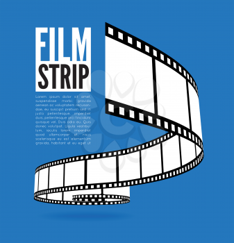 Film strip vector illustration on blue background