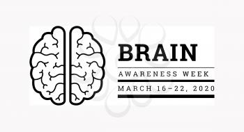 Brain Awareness Week 2020. Vector illustration on white background