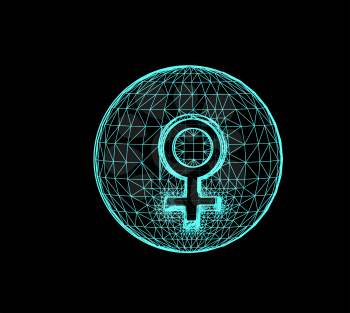 Venus, the planet responsible in astrology for the beauty, pleasures, etc. Vector 3d illustration on dark background