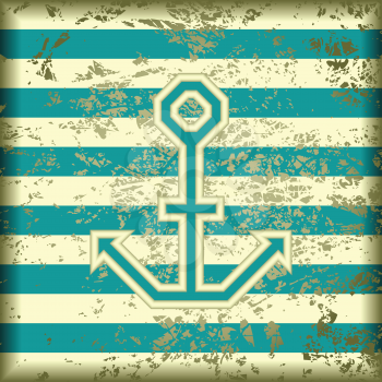 Anchor on a striped background