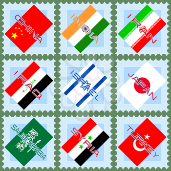 Flags of the countries of Asia