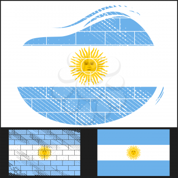 Scratched flag of Argentina