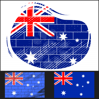 Scratched flag of Australia