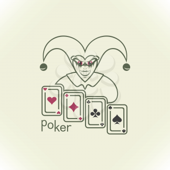 Joker and playing cards
