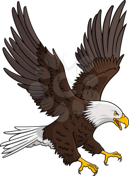 Bald Eagle isolated on white. This vector illustration can be used as a print on T-shirts, tattoo element or other uses