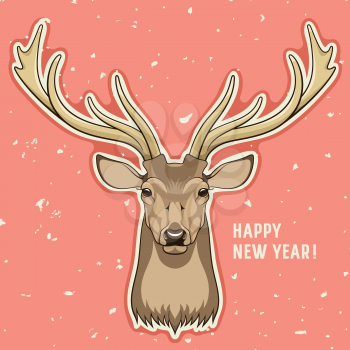 New Year greeting card, vector illustration