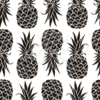 Abstract seamless pattern with pineapples. Vector background for contemporary design