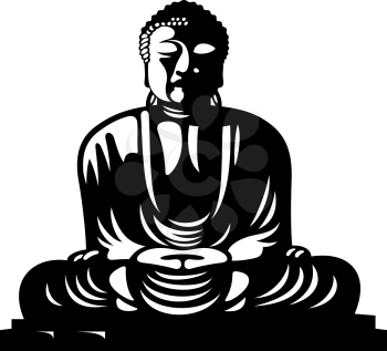Statue of Buddha sitting in the lotus position. Asian religious symbol
