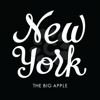 New York vintage calligraphic inscription / The Big Apple / t-shirt graphic design / vectors / tee graphics