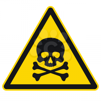 Danger sign with skull and crossbones vector illustration. Warning sign
