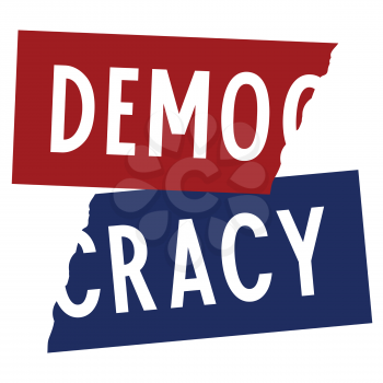 Destroyed democracy vector lettering for t-shirt design