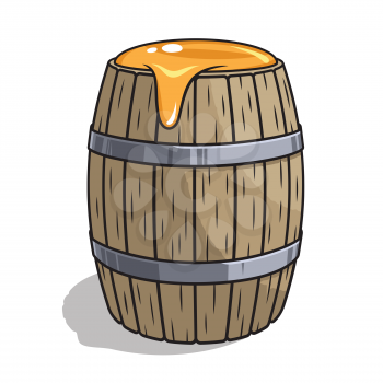 barrel of honey cartoon vector illustration